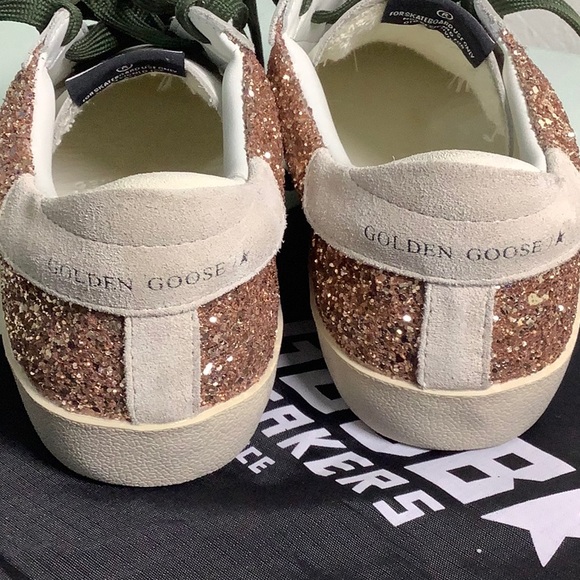 Golden Goose GGDB sneakers gold glitter fluorescent pink suede Star SZ 41 or 10 - Picture 12 of 16